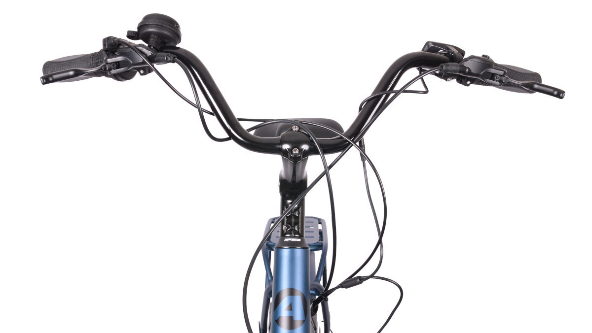 ROWER ELEKTRYCZNY FATBIKE ATALA CALIFFO 20 NIEBIESKI MAT M43 17 wygodna kierownica z regulacja
