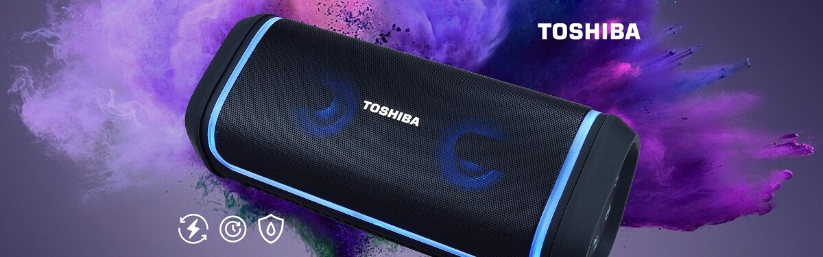 Głośnik mobilny TOSHIBA IP67 akumulator litowo-jonowy oświetlenie LED Przenośny
