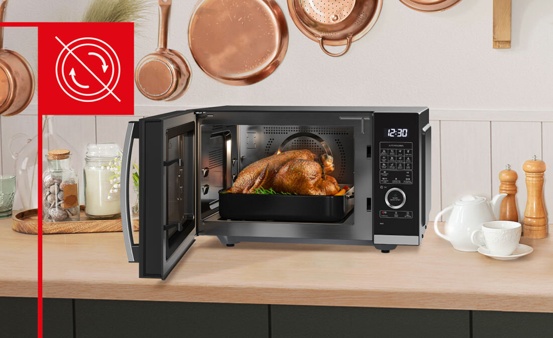 Kuchenka mikrofalowa SHARP YC-QC254AE-B Technologia beztalerzowa