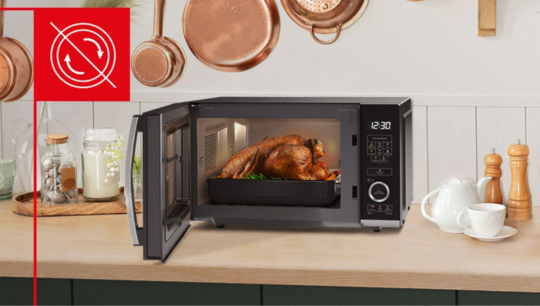 Kuchenka mikrofalowa SHARP YC-QS204AE-B Technologia beztalerzowa