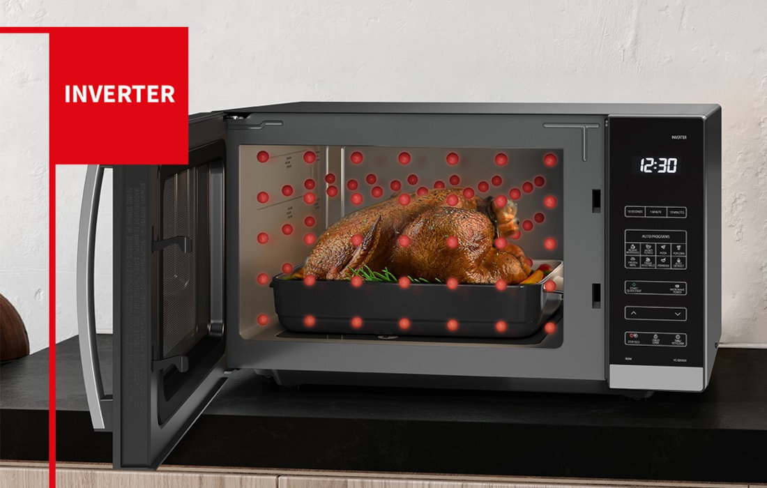Kuchenka mikrofalowa SHARP YC-QS302AE-B Technologia inwerterowa precyzja podgrzewanie