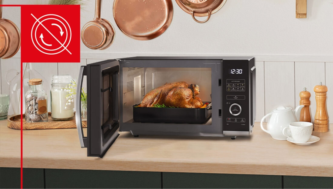 Kuchenka mikrofalowa SHARP YC-QS254AE-B Technologia beztalerzowa