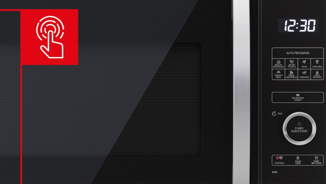 Kuchenka mikrofalowa SHARP YC-QS254AE-B wygoda funkcjonalnosc kompaktowe wymiary