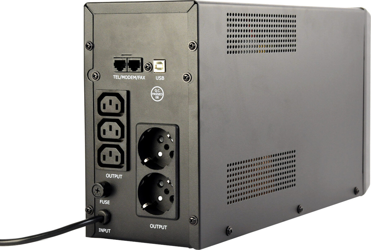 Zasilacz UPS ENERGENIE EG-UPS-035 parametry akumulatory gniazda wyjścia działanie moc