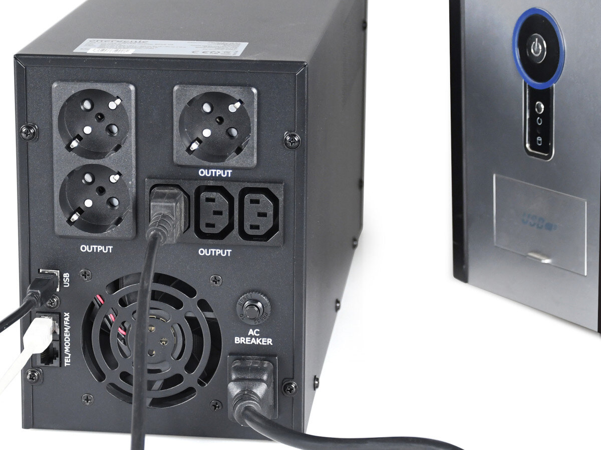 Zasilacz UPS ENERGENIE EG-UPS-036 zabezpieczenia ochrona bezpieczeństwo funkcje