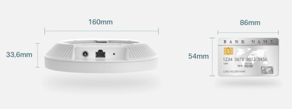 Punkt dostępu TP-LINK EAP653 sieci WiFi wymiarom 160 × 160 × 33,6 mm eleganckiemu wyglądowi biur, hoteli, sal lekcyjnych i kawiarni