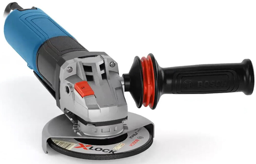 Szlifierka kątowa BOSCH Professional GWS 14-125 S rekojesc pomocnicza optymalne prowadzenie narzedzia zwiekszenie sily nacisku na obrabiany material lepsze manewrowanie wieksza precyzja system BOSCH Vibration Control