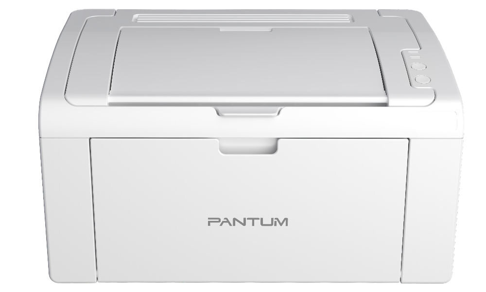 Drukarka PANTUM P2509W Wi-Fi prezentacja drukarki na białym tle od przodu laserowa małe biura domowe przestrzenie do 22 stron na minutę pierwsza strona gotowa w mniej niż 8 sekund szybki efektywny druk