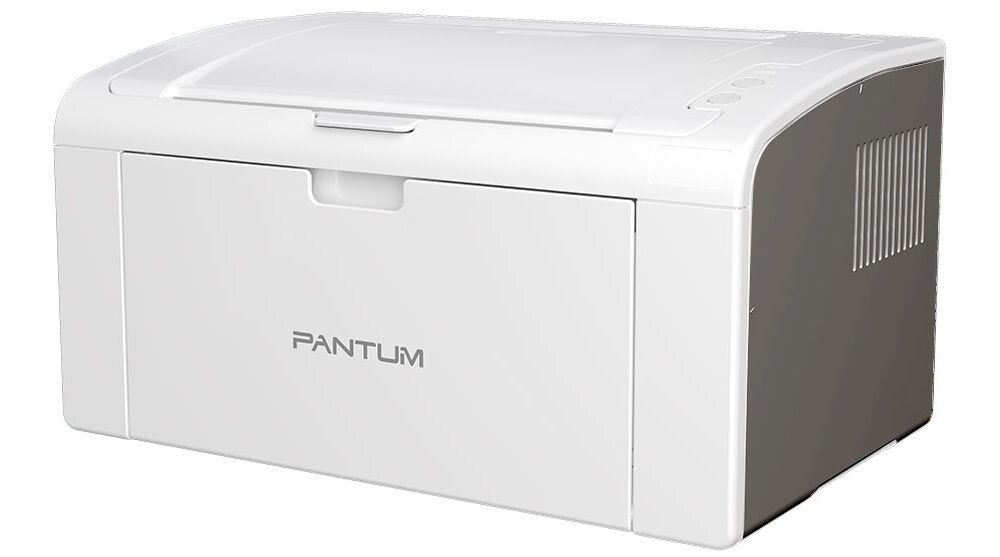 Drukarka PANTUM P2509W Wi-Fi prezentacja drukarki od przodu pod kątem na białym tle prędkość drukowania czytelne i szczegółowe wydruki moc procesora pamięć