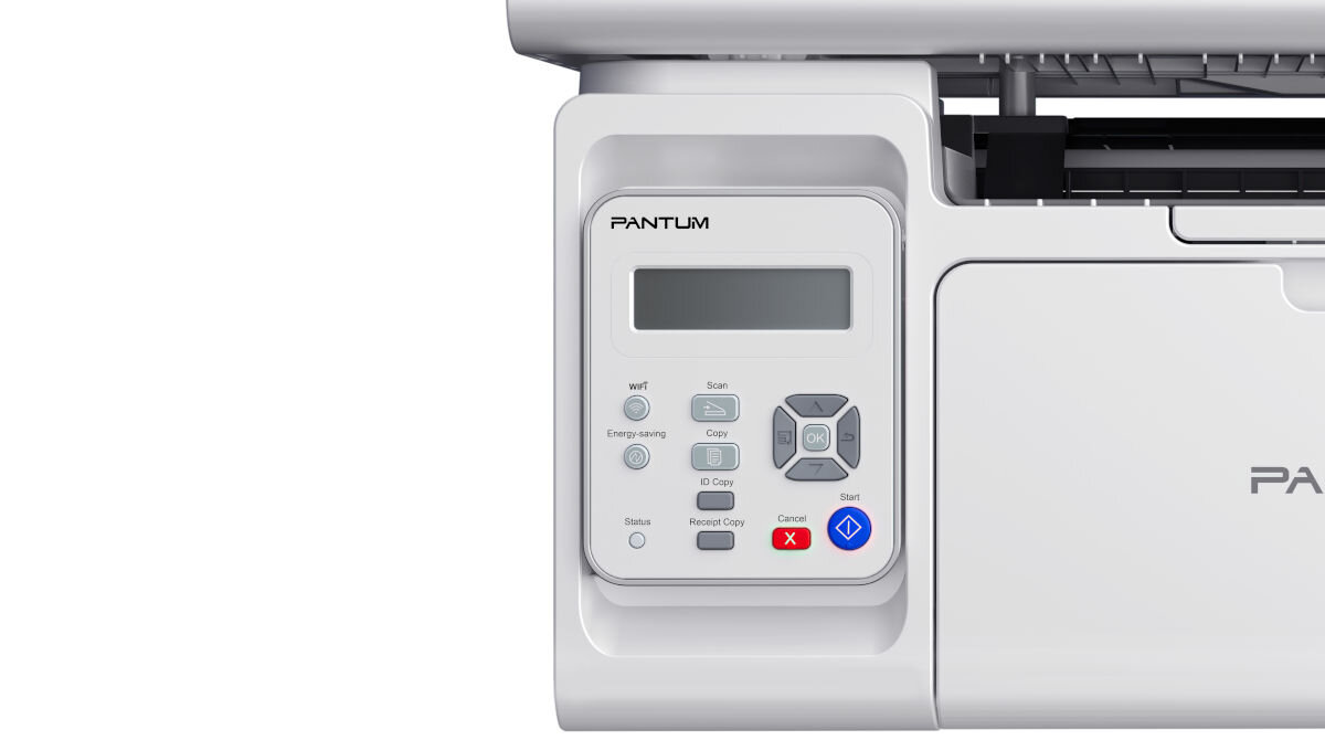 Urządzenie wielofunkcyjne PANTUM M6509NW Wi-Fi wymiary 417 x 305 x 245 mm waga 7,5 kg wyświetlacz LCD prosta i intuicyjna obsługa