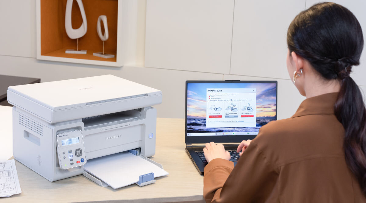 Urządzenie wielofunkcyjne PANTUM M6509NW Wi-Fi automatyczny podajnik papieru o pojemności 150 arkuszy obsługuje różne nośniki papier zwykły, gruby, cienki, folie, karton, etykiety oraz koperty