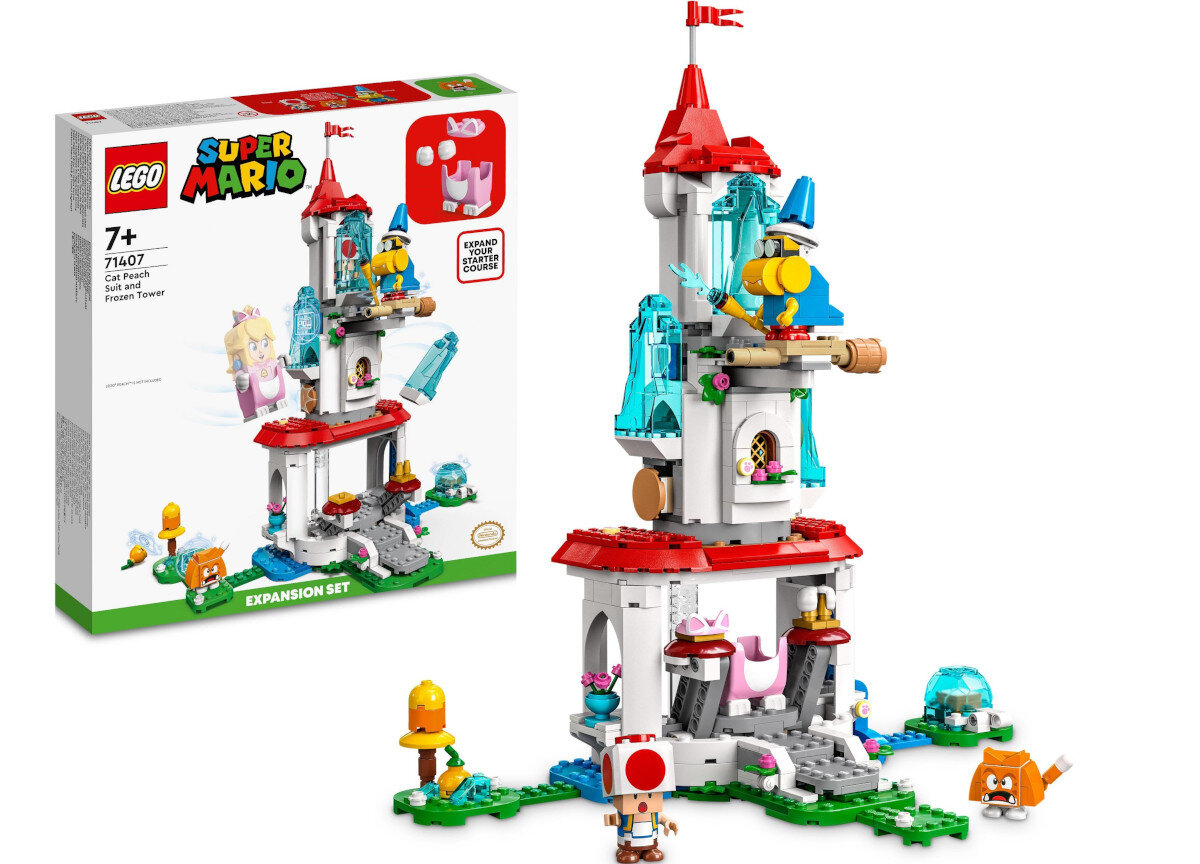 LEGO Super Mario Cat Peach i lodowa wieża — zestaw rozszerzający 71407 elementy figurki wymiary