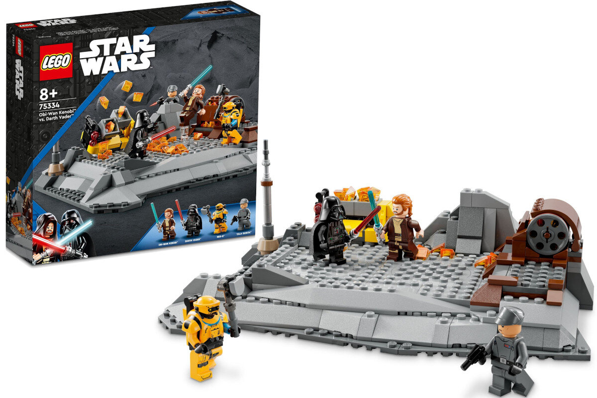 LEGO Star Wars Obi-Wan Kenobi kontra Darth Vader 75334 elementy instrukcje wymiary