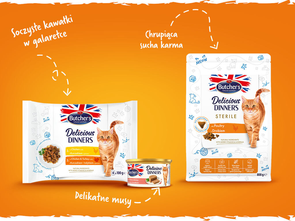 butchers delicious dinners kot grafika piąta 400g