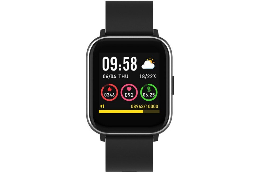 Smartwatch AIWA SW-100  ekran bateria czujniki zdrowie sport pasek ładowanie pojemność rozdzielczość łączność sterowanie krew puls rozmowy smartfon aplikacja 