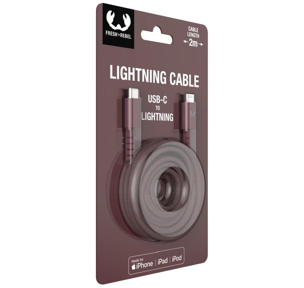 Kabel USB-C - Lightning FRESH N REBEL Dreamy Lilac Fioletowy 2 m ładowanie wzmocnienie
