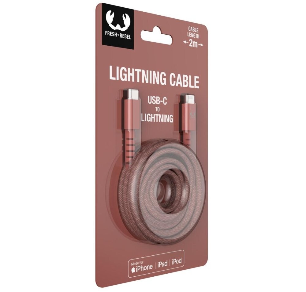 Kabel USB-C - Lightning FRESH N REBEL Dreamy Lilac Fioletowy 2 m ładowanie wzmocnienie