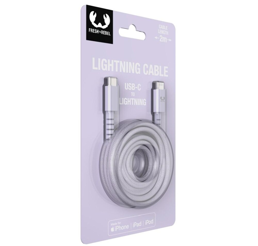 Kabel USB-C - Lightning FRESH N REBEL Dreamy Lilac Fioletowy 2 m ładowanie wzmocnienie 