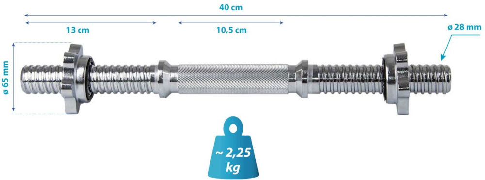 Gryf ENERO FIT 1039893 (40 cm) elementy wymiary