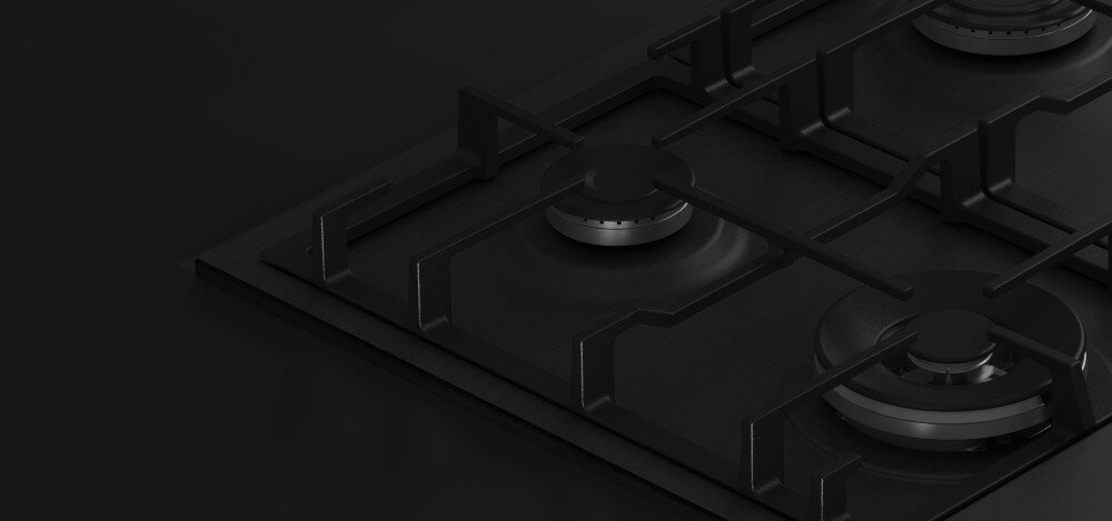 TEKA-GZC-95320-XBC-BK żeliwne zakrzywione ruszty przesuwanie garnki patelnie palnik niezależność praca