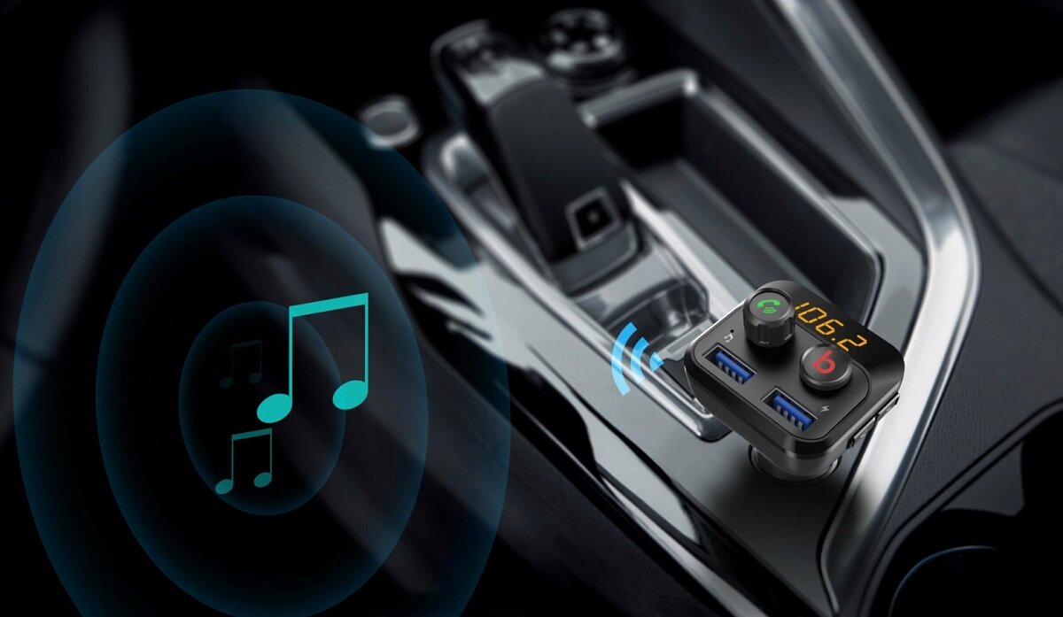 Transmiter FM BLOW 74-153 Nowoczesny praktyczny design zwiększa funkcjonalność Wyjścia USB microSD Basy wysoka jakość Bluetooth