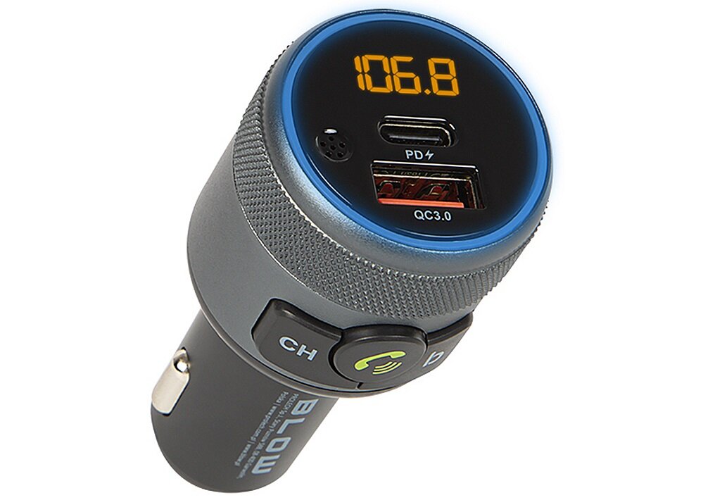 Transmiter FM BLOW 74-167 Power Delivery 3.0 i QUICK CHARGE 3.0 Wbudowany mikrofon Bluetooth wzmocnienie basów bezpieczeństwoBrak opóźnień brak szumów