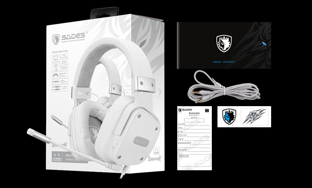 Słuchawki SADES Snowwolf Biały