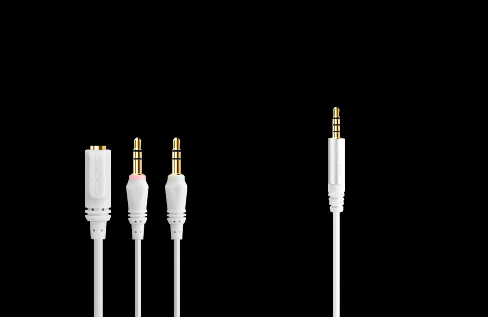 Słuchawki SADES Snowwolf Biały złącza łączność przewodowa kabel długość