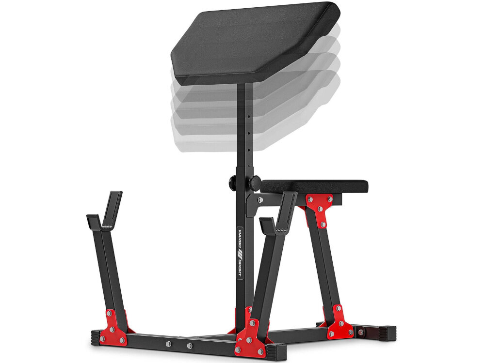 Ławka do ćwiczeń MARBO SPORT MH-L105 lawka Scotta modlitewnik rozwoj miesni ramion solidna konstrukcja regulowane elementy przemyslany design wygoda bezpieczenstwo