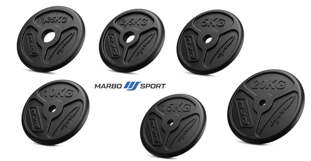 MARBO SPORT MW-173KG-SLIM otwór gryf stabilność trening obciążenia uchwyty waga