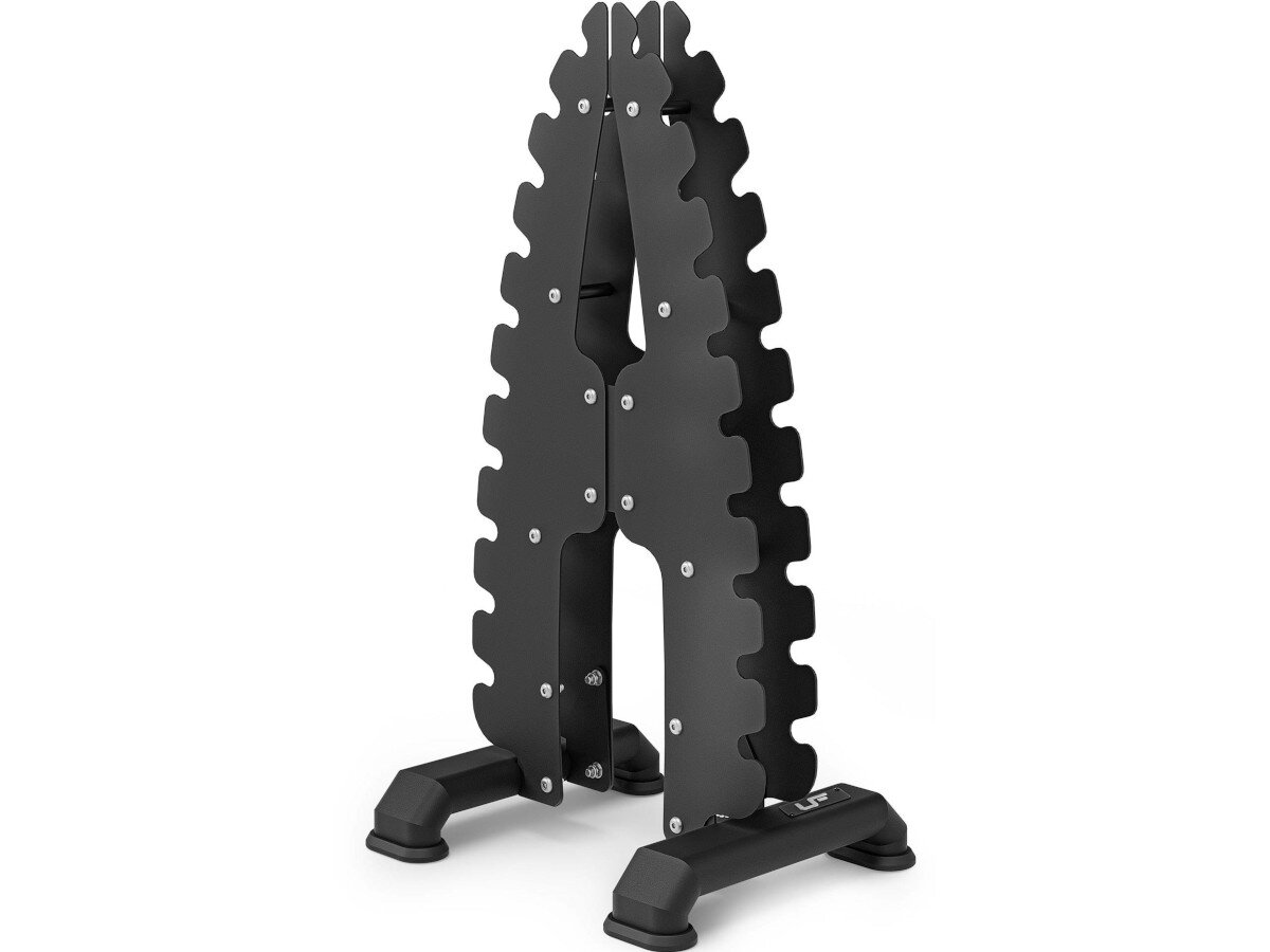 Stojak na hantle MARBO SPORT UR-S005 + Zestaw hantli blacha profile