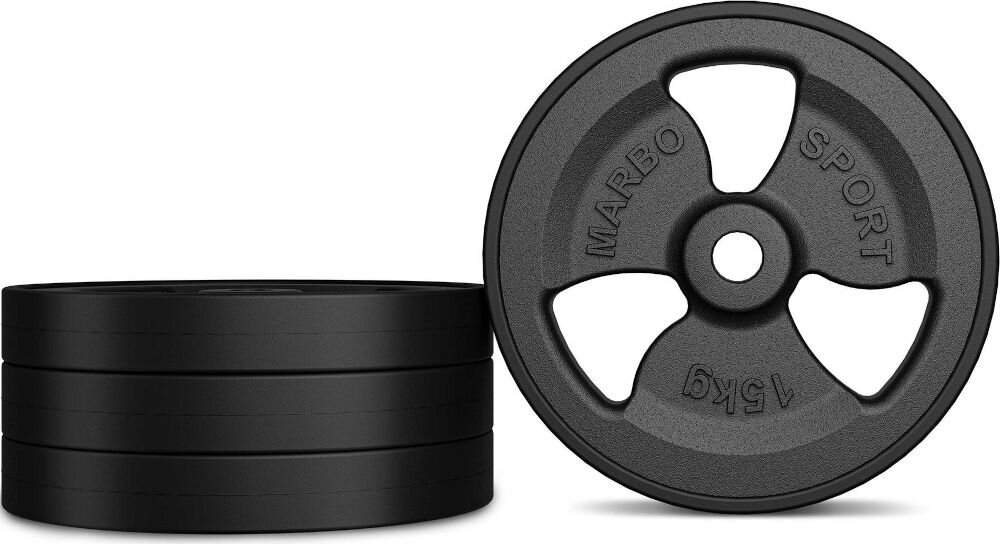 Zestaw obciążeń MARBO SPORT (2x10/2x5kg) normy jakości grubość otwór 31 mm