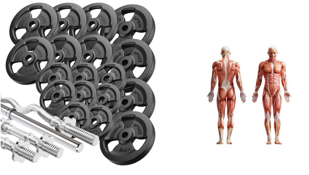 MARBO SPORT MW-113KG-KIER G ćwiczenia gryfy obciążenia sztanga hantle