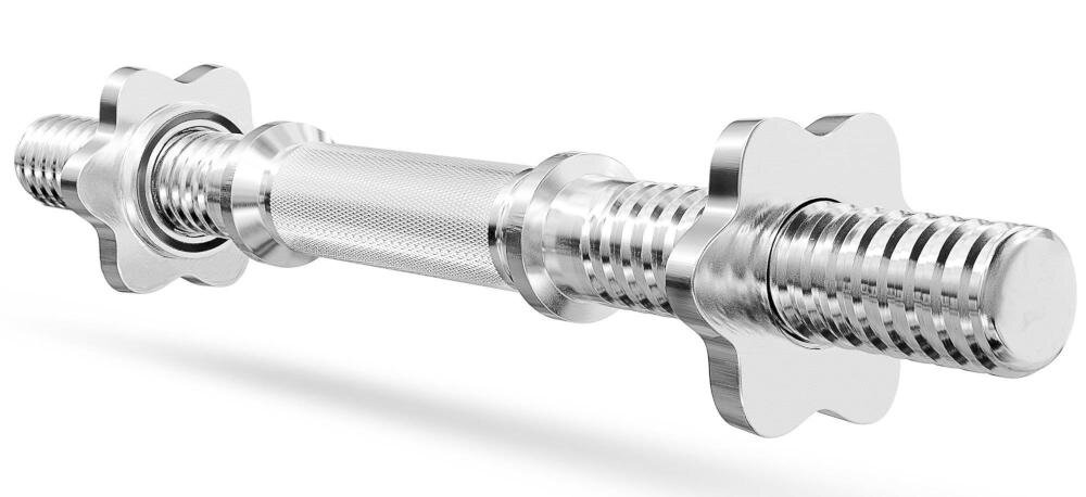 MARBO SPORT MW-113KG-KIER G gryf prosty śrubowy hantle zaciski gumowe wykończenia ćwiczenia bezpieczne