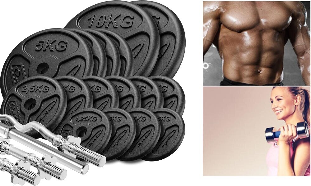 MARBO SPORT MW-83KG-SLIM radełkowy uchwyt chromowane wykończenia malowanie proszkowe zestaw gryfy obciążenia sportowcy jakość funkcjonalność komfort
