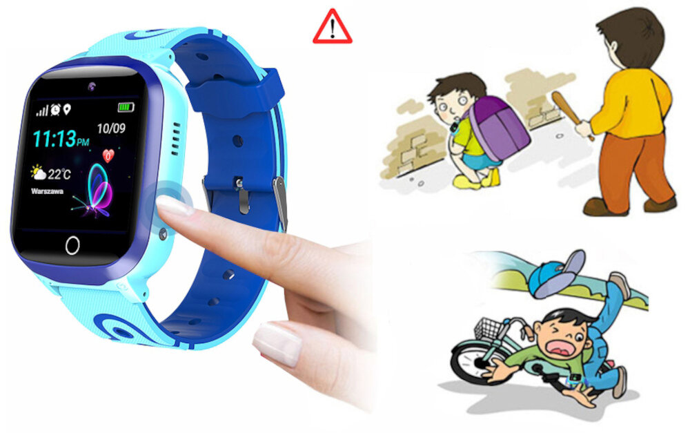 Smartwatch GOGPS K17 dzieci gadżet budzik odporność woda gry przycisk sos