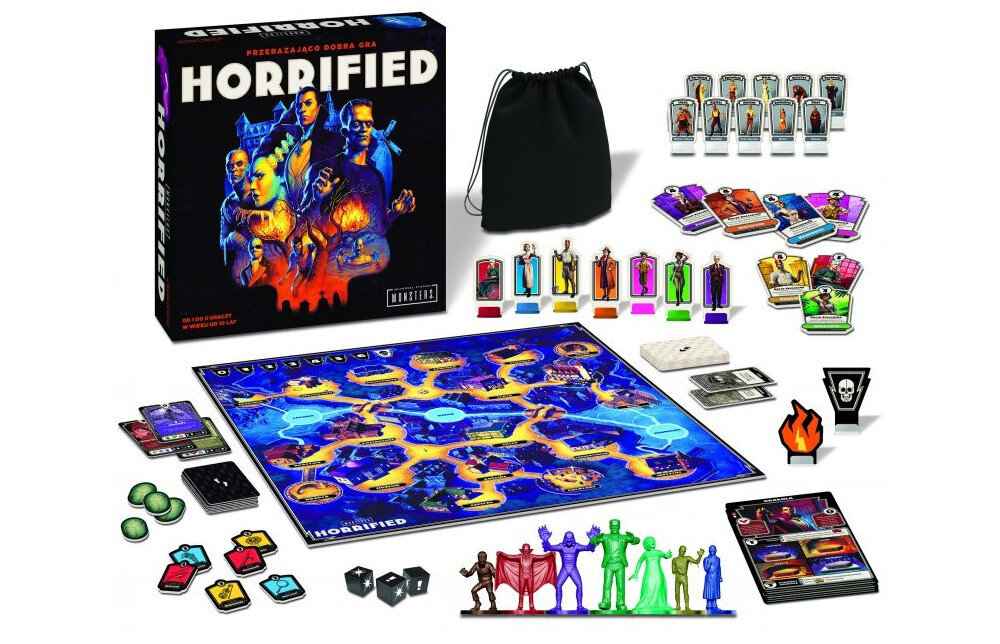 Gra planszowa RAVENSBURGER Horrified 272723 zawartosc opakowania