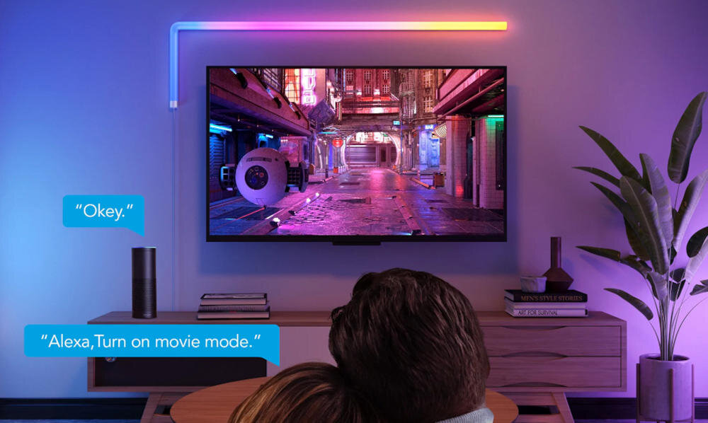 GOVEE lampa aplikacje włączanie wyłączanie jasność kolor alexa google assistant komendy głosowe