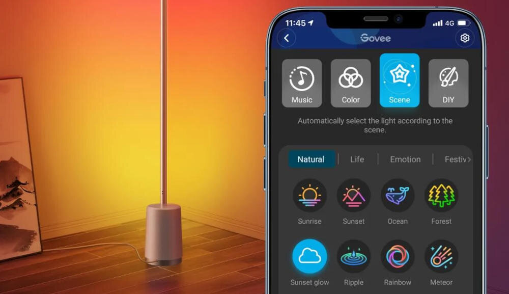 GOVEE lampka dom inteligentna technologia home app kolory efekty tryb muzyczny
