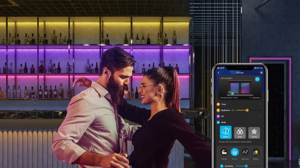 GOVEE lampka dom inteligentna technologia home app kolory efekty tryb muzyczny