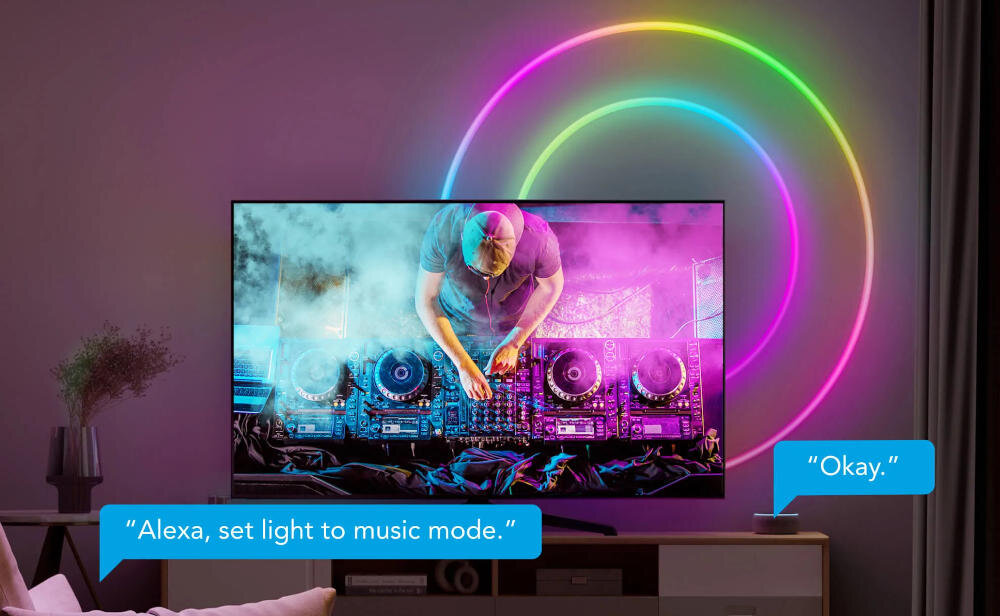 GOVEE lampa aplikacje włączanie wyłączanie jasność kolor alexa google assistant komendy głosowe