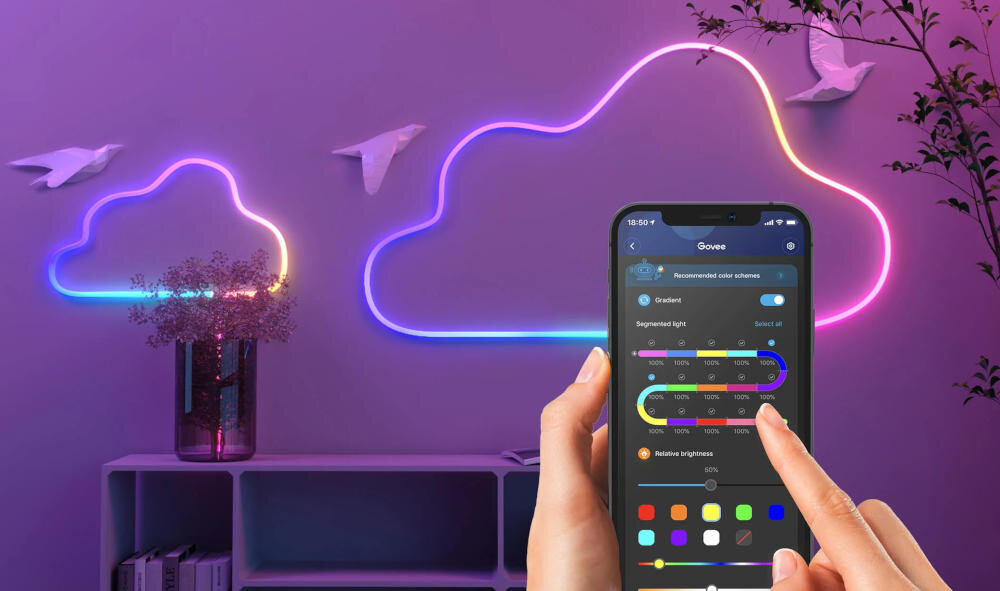 GOVEE lampka dom inteligentna technologia home app kolory efekty tryb muzyczny