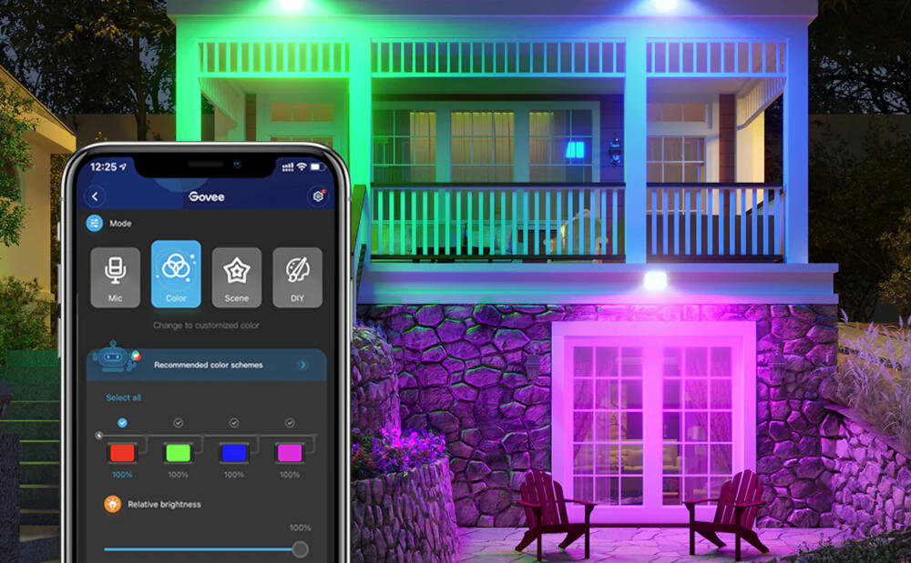 GOVEE lampka dom inteligentna technologia home app kolory efekty tryb muzyczny