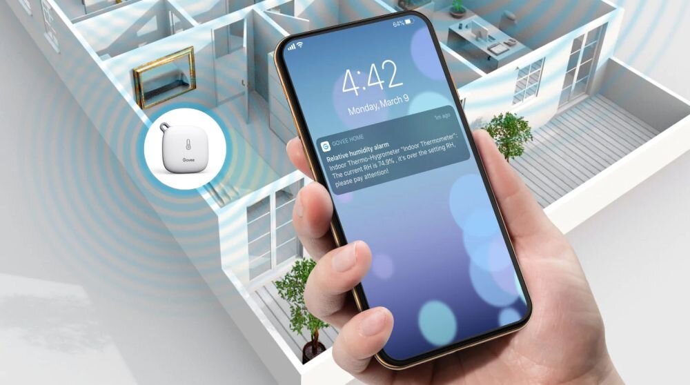 Termometr GOVEE H5075 zaawansowany czujnik, odczyt temperatury i wilgotności, monitorowanie