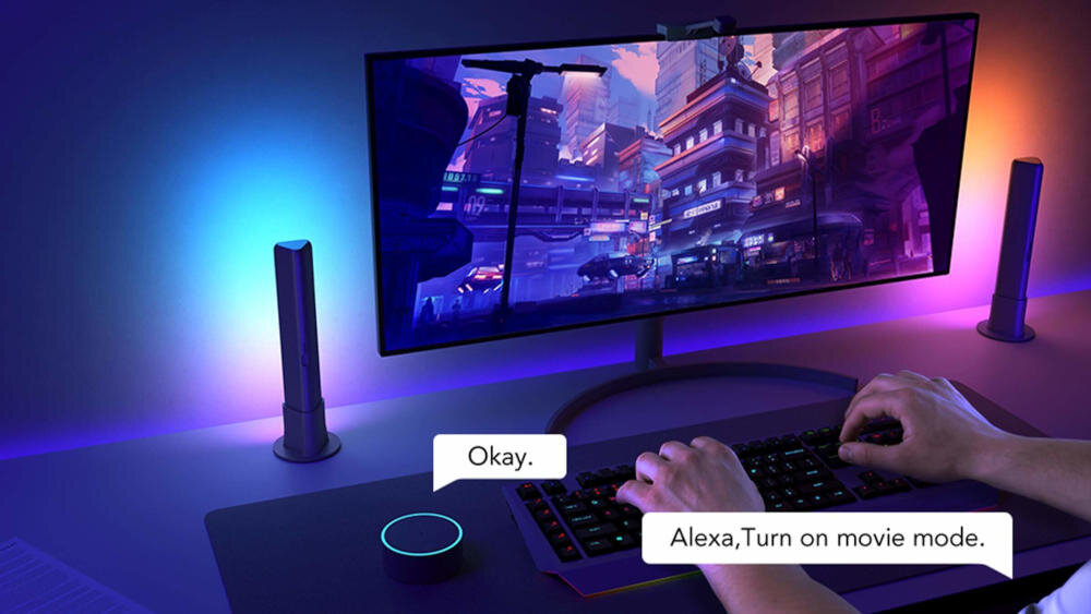 GOVEE lampa aplikacje włączanie wyłączanie jasność kolor alexa google assistant komendy głosowe