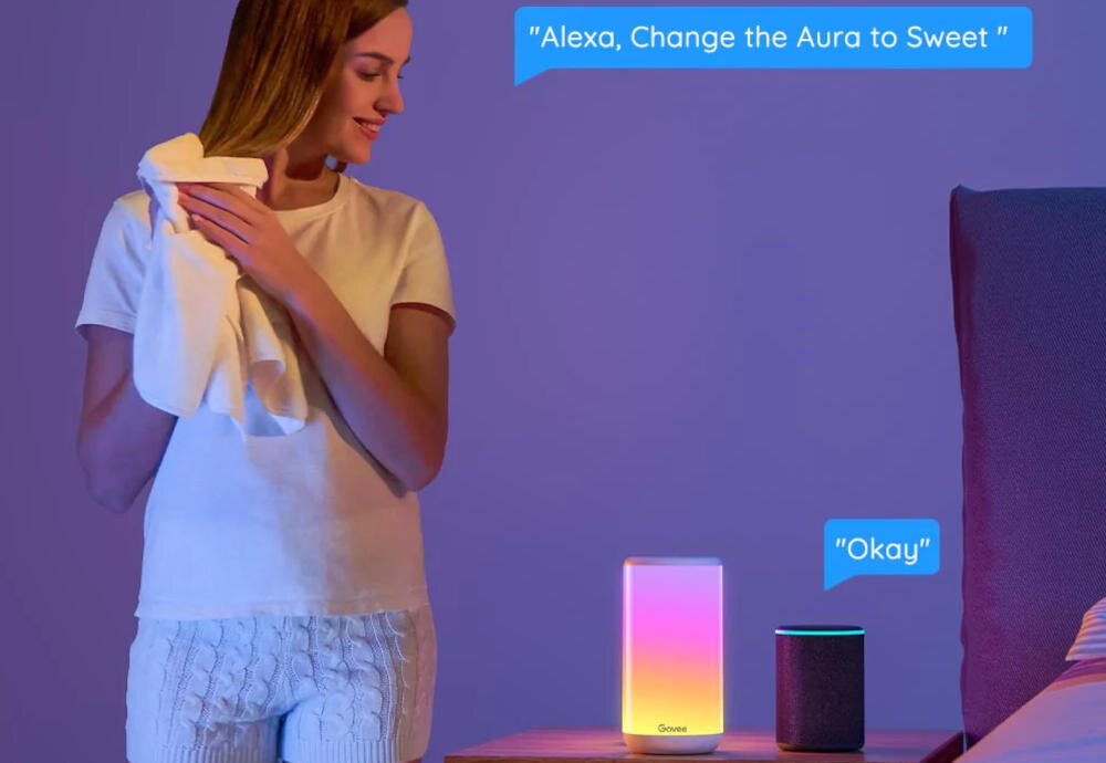 GOVEE lampa aplikacje włączanie wyłączanie jasność kolor alexa google assistant komendy głosowe
