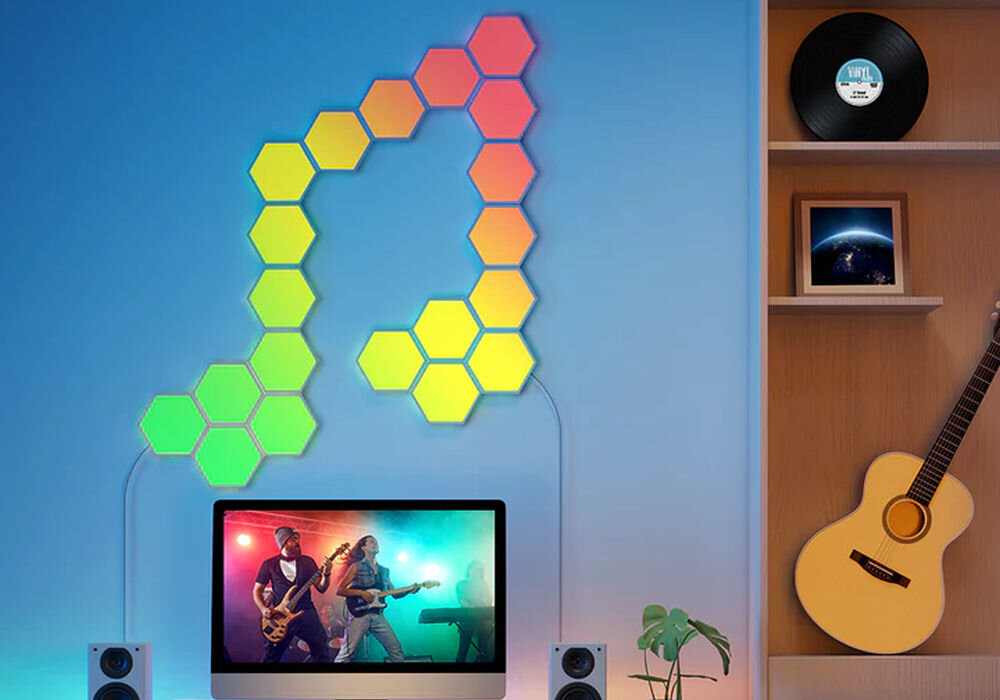 Lampa GOVEE H6061 Glide Hexa Wi-Fi przezroczysta powłoka 6 kolorów