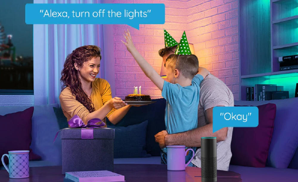 GOVEE lampa aplikacje włączanie wyłączanie jasność kolor alexa google assistant komendy głosowe