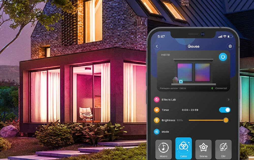 GOVEE lampka dom inteligentna technologia home app kolory efekty tryb muzyczny