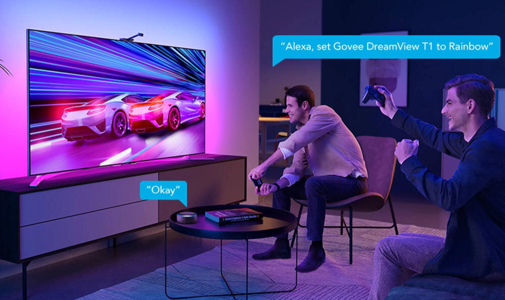 GOVEE lampa aplikacje włączanie wyłączanie jasność kolor alexa google assistant komendy głosowe